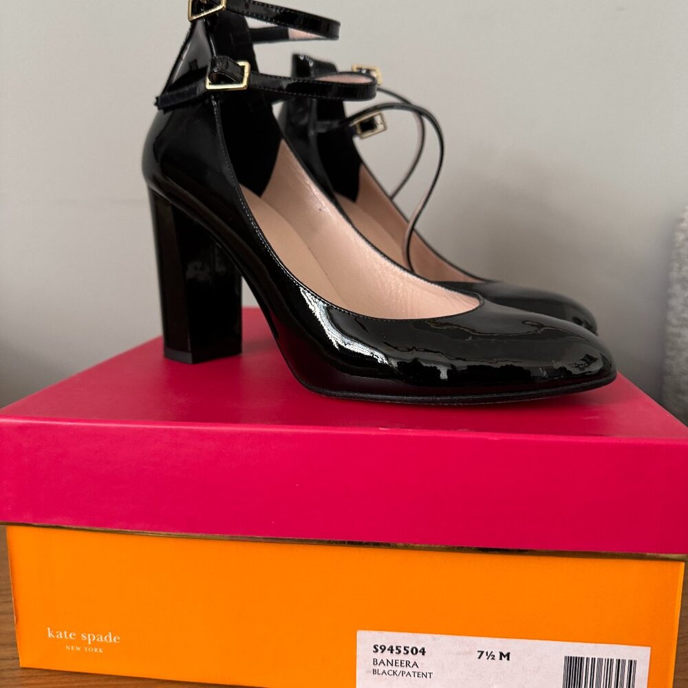 Sexy Kate Spade Black Patent Heels- size 7.5 - Picture 3 of 7